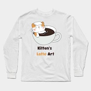 Kitten's Latte Art Long Sleeve T-Shirt